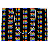 Grand Sac Cadeau 18e anniversaire : Fun Rainbow Event Numéro 18 Mot (Dos)