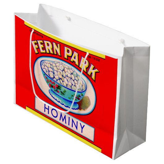 Grand Sac Cadeau 1930 s Fern Park hominy grits label (Devant Angle)