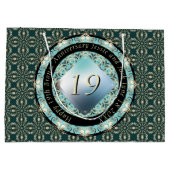 Grand Sac Cadeau 19e anniversaire du Mariage médaillon d'aquamarine (Dos)