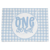 Grand Sac Cadeau 1er anniversaire fête mignonne Pastel Blue Onederf (Devant)