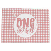 Grand Sac Cadeau 1er anniversaire fête mignonne Pastel rose Onederf (Dos)