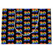 Grand Sac Cadeau 20th Birthday : Fun Rainbow Event Numéro 20 Motif (Devant)