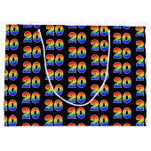 Grand Sac Cadeau 20th Birthday : Fun Rainbow Event Numéro 20 Motif (Dos)