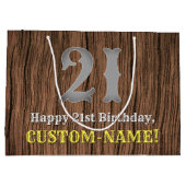 Grand Sac Cadeau 21e anniversaire : Pays inspiré par l'Ouest Look,  (Dos)