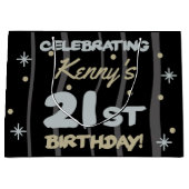 Grand Sac Cadeau 21e fête d'anniversaire Ajoutez votre nom (Devant)