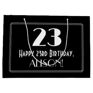 Grand Sac Cadeau 23e anniversaire : Art Déco Style inspiré "23", No