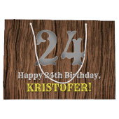 Grand Sac Cadeau 24e anniversaire : Pays inspiré par l'Ouest Look,  (Dos)