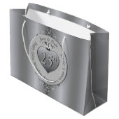 Grand Sac Cadeau 25e anniversaire du Mariage d'argent (Dos Angle)