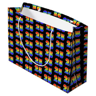 Grand Sac Cadeau 25e anniversaire : Fun Rainbow Event Number 25 Mot