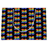 Grand Sac Cadeau 26e anniversaire : Fun Rainbow Event Numéro 26 Mot (Devant)