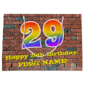 Grand Sac Cadeau 29e Anniversaire : Fun, Inspiré de Graffiti Arc-en (Devant)