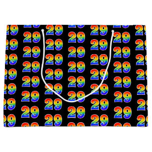 Grand Sac Cadeau 29e anniversaire : motif numéro 29 d'événement arc