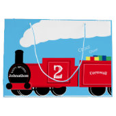 Grand Sac Cadeau 2e anniversaire garçon train personnalisé (Dos)