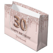Grand Sac Cadeau 30e anniversaire blush rose parties scintillant go (Devant Angle)
