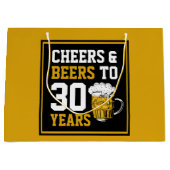 Grand Sac Cadeau 30e anniversaire Cheers & Bières à 30 ans (Devant)
