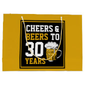 Grand Sac Cadeau 30e anniversaire Cheers & Bières à 30 ans (Dos)