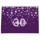 Grand Sac Cadeau 30e anniversaire de nom pourpre diamants (Devant)