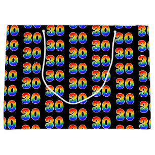 Grand Sac Cadeau 30e anniversaire : Fun Rainbow Event Number 30 Mot