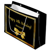 Grand Sac Cadeau 30e anniversaire noir or nom arc (Devant Angle)