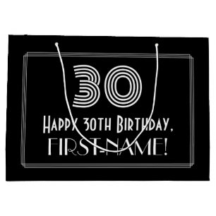 Grand Sac Cadeau 30e anniversaire — Représentation Art déco "30