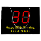 Grand Sac Cadeau 30e anniversaire : Rouge Digital Clock Style "30" (Dos)