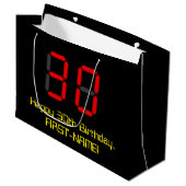 Grand Sac Cadeau 30e anniversaire : Rouge Digital Clock Style "30" (Devant Angle)