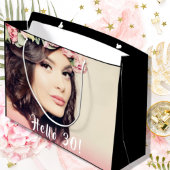 Grand Sac Cadeau 30th birthday photo hello 30 black