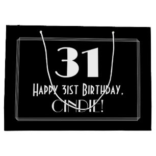 Grand Sac Cadeau 31e anniversaire : Art Déco Style inspiré "31", No