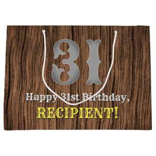 Grand Sac Cadeau 31e anniversaire : Pays inspiré par l'Ouest Look,