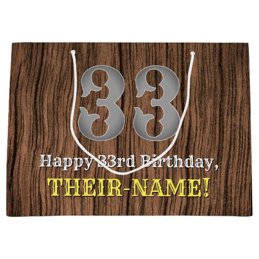 Grand Sac Cadeau 33e anniversaire : Pays inspiré par l'Ouest Look,  (Devant)