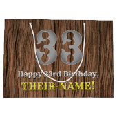 Grand Sac Cadeau 33e anniversaire : Pays inspiré par l'Ouest Look,  (Dos)