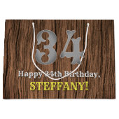 Grand Sac Cadeau 34e anniversaire : Pays inspiré par l'Ouest Look,  (Devant)