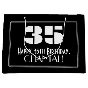 Grand Sac Cadeau 35ème anniversaire ~ Art Déco Inspiré Look "35" + 