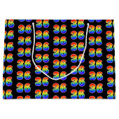Grand Sac Cadeau 36e anniversaire : Fun Rainbow Event Numéro 36 Mot (Devant)
