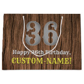 Grand Sac Cadeau 36e anniversaire : Pays inspiré par l'Ouest Look,  (Devant)