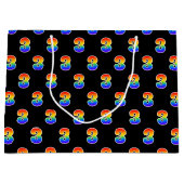 Grand Sac Cadeau 3e anniversaire : Fun Rainbow Event Numéro 3 Motif (Devant)