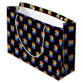 Grand Sac Cadeau 3e anniversaire : Fun Rainbow Event Numéro 3 Motif (Dos Angle)
