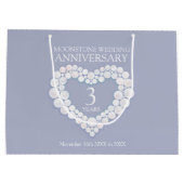 Grand Sac Cadeau 3e anniversaire mariage coeur de perle en pierre d (Dos)