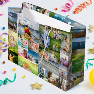 Grand Sac Cadeau 40 Collage de photos horizontal