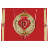 Grand Sac Cadeau 40e/15e Rouge rubis (Devant)