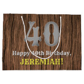 Grand Sac Cadeau 40e anniversaire : Country Western Inspecred Look (Dos)