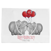 Grand Sac Cadeau 40e anniversaire de rubis mariage éléphant (Dos)