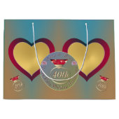 Grand Sac Cadeau 40e anniversaire du Mariage de Ruby 2 Photos de co (Devant)