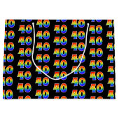 Grand Sac Cadeau 40e anniversaire : Fun Rainbow Numéro d'événement  (Devant)