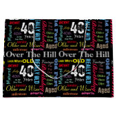 Grand Sac Cadeau 40e anniversaire heureux | Jalon (Devant)