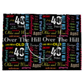 Grand Sac Cadeau 40e anniversaire heureux | Jalon (Dos)