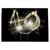 Grand Sac Cadeau 40e anniversaire Sparklers en noir (Devant)