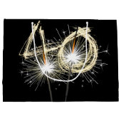 Grand Sac Cadeau 40e anniversaire Sparklers en noir (Dos)