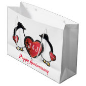 Grand Sac Cadeau 40ème anniversaire de mariage de rubis pingouin (Devant Angle)