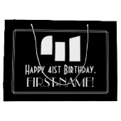 Grand Sac Cadeau 41e anniversaire ~ Art Déco Inspiré Look "41" + No (Dos)